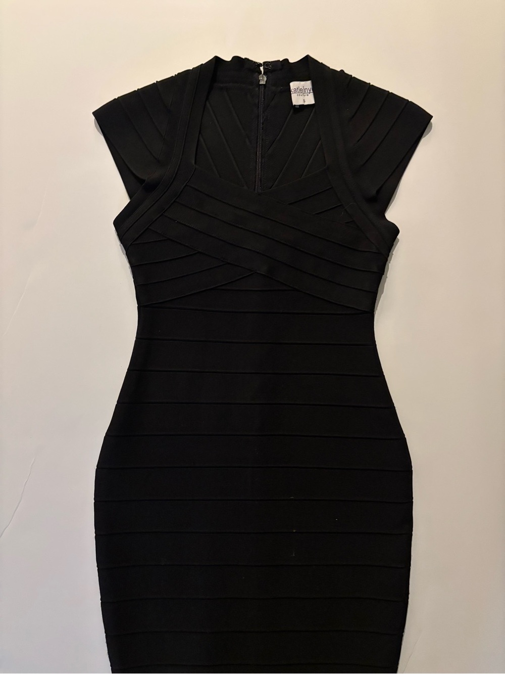 Katie J NYC Black Sheath Bandage Dress - Herve Leger Style